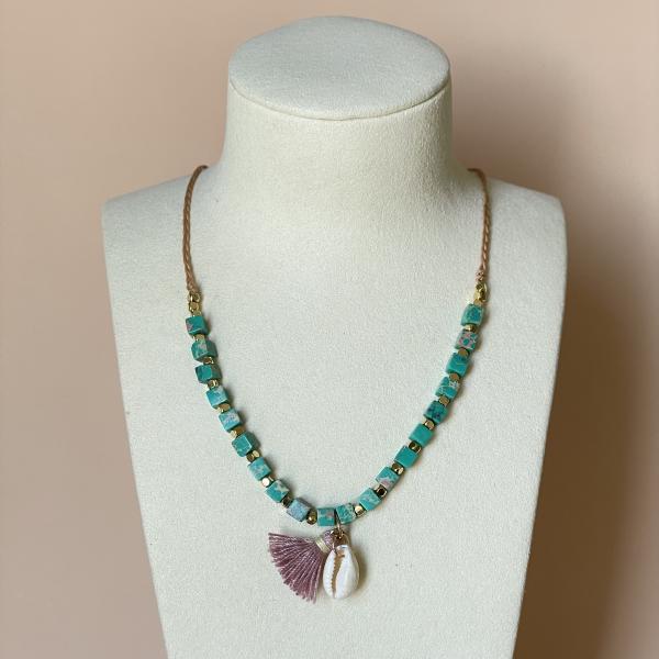 COLLAR CUBO -TURQUESA