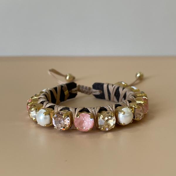 PULSERA FAVORITA MIX ROSA, GOLD Y PERLA