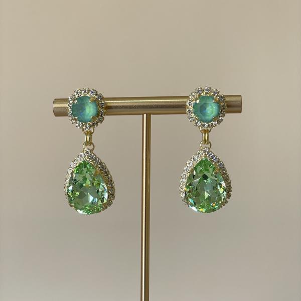 ARETES HEAVEN AZUL TORNASOL Y GREEN BABY -G