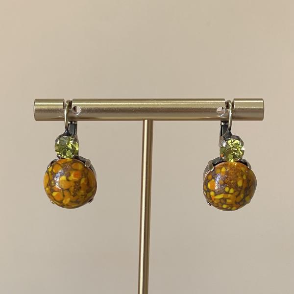 ARETES DORIAN AMARILLO PIEDRA NARANJA