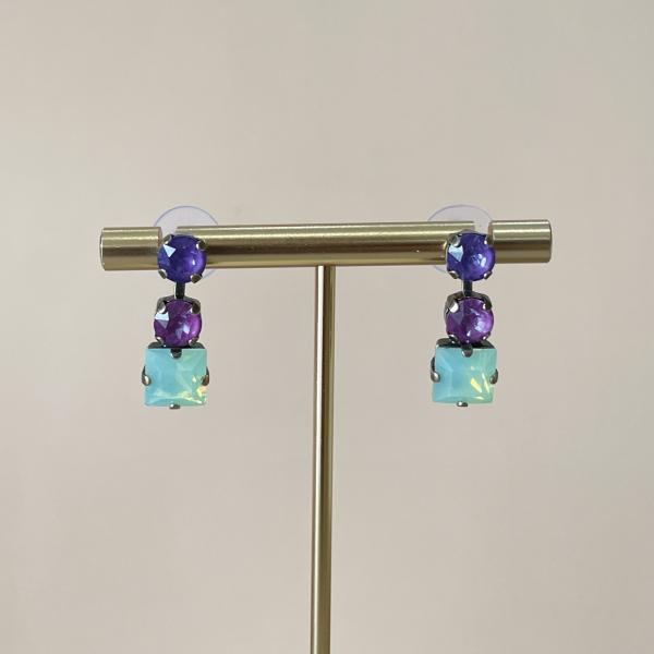 ARETES ACACIA MORADO Y OPAL