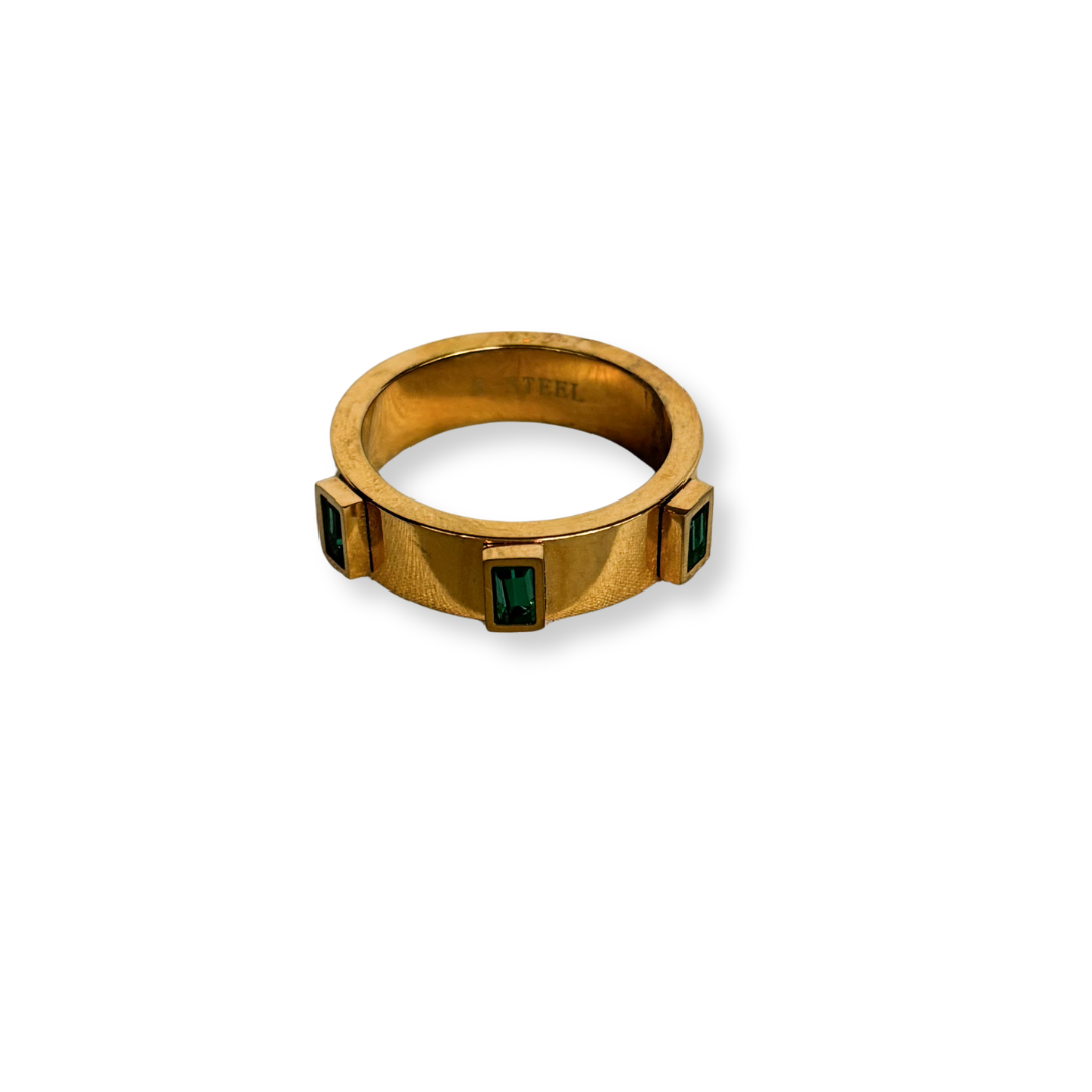 ANILLO TRES CRISTALES JADE
