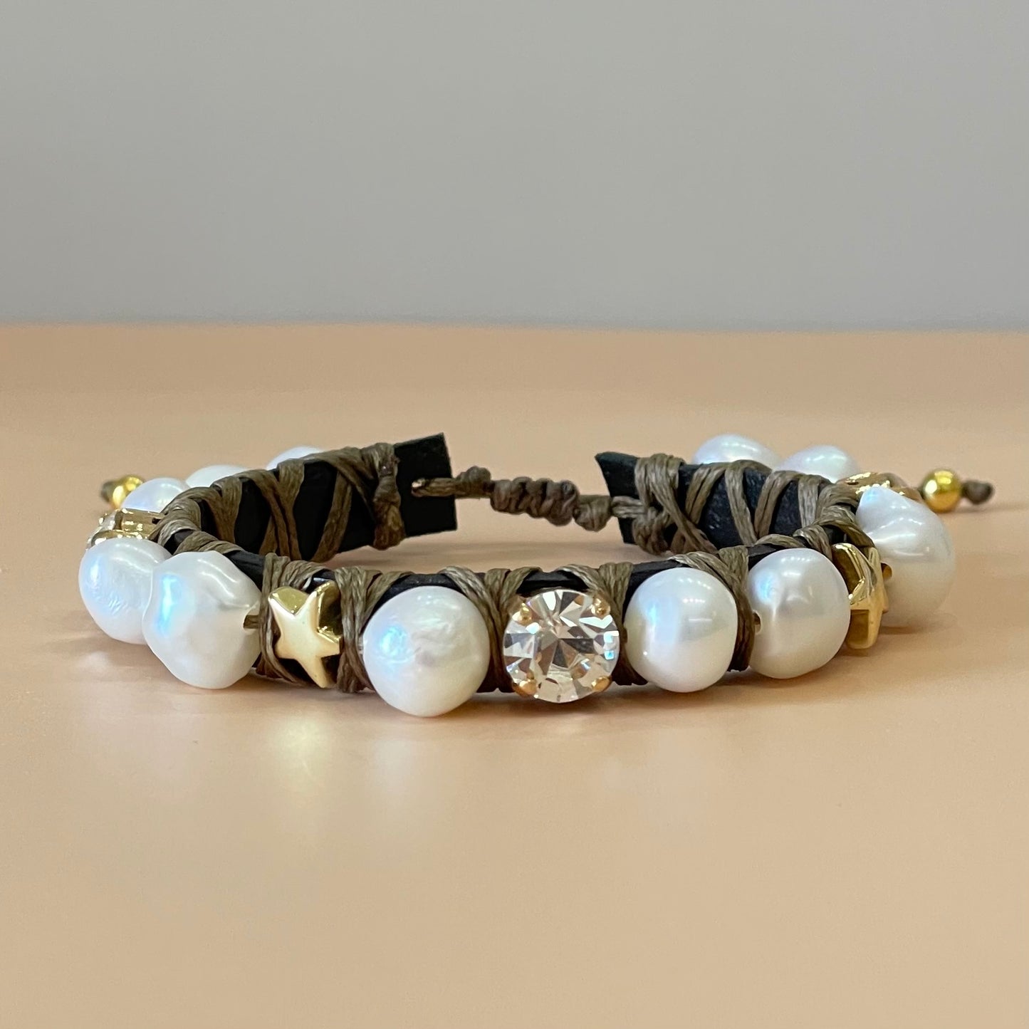 PULSERA FAVORITA DE PERLA CRISTAL CLEAR -HC