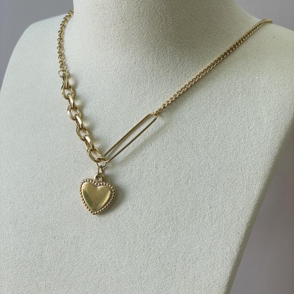 COLLAR DIJE CORAZON CON PAPER CLIP