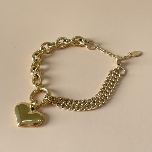 PULSERA CHAIN CON DIJE CORAZON