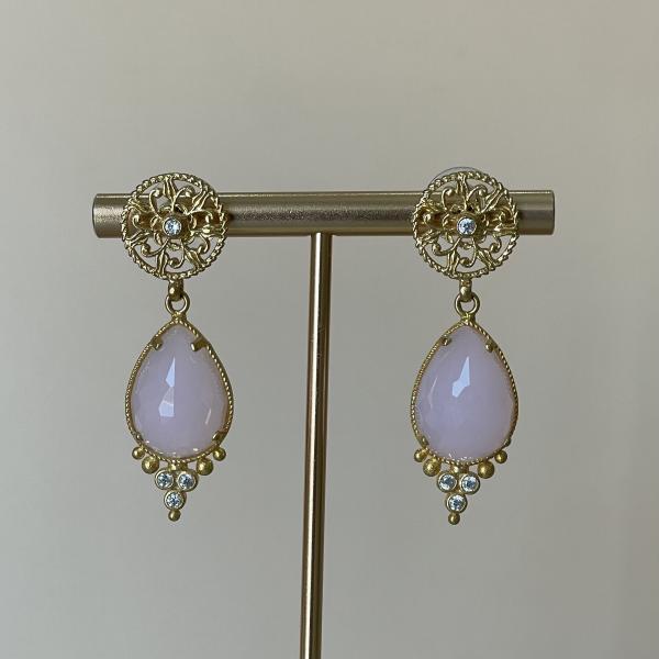 ARETES BERAN ROSA CON CRISTAL