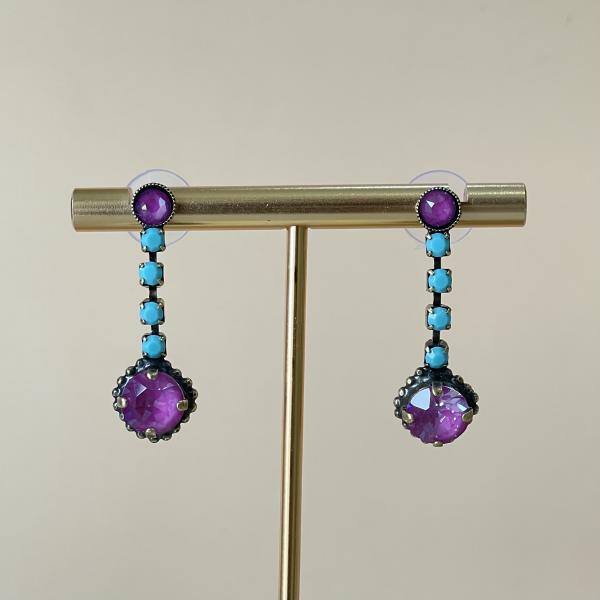ARETES VERENA MORADO TURQUESA