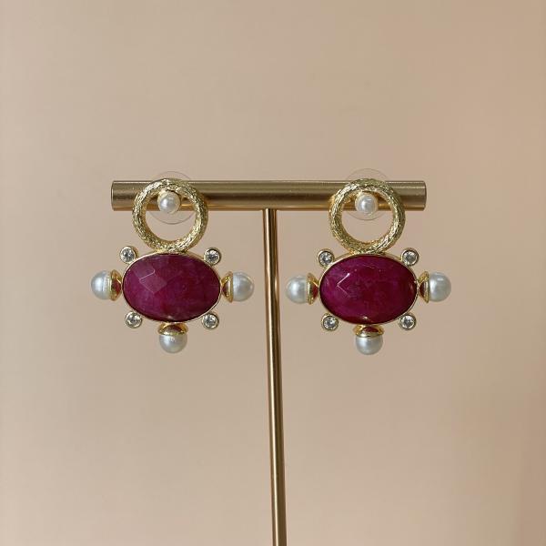 ARETES AURA ROJO CRISTAL CLEAR
