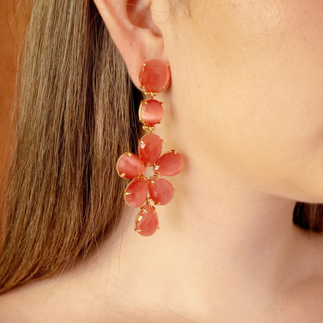 ARETES FLOR - ROSA
