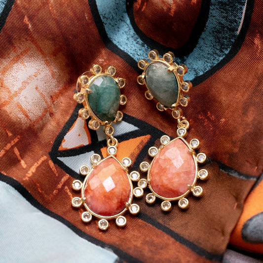 ARETES DESTINY -VERDE ROJO