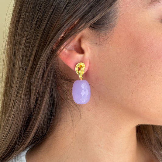ARETES HEM LAVANDER CHALCEDONY HYDRO
