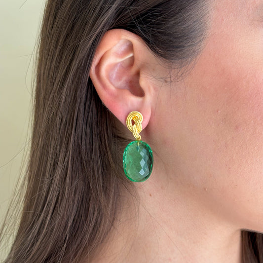 ARETES HEM GREEN QUARTZ