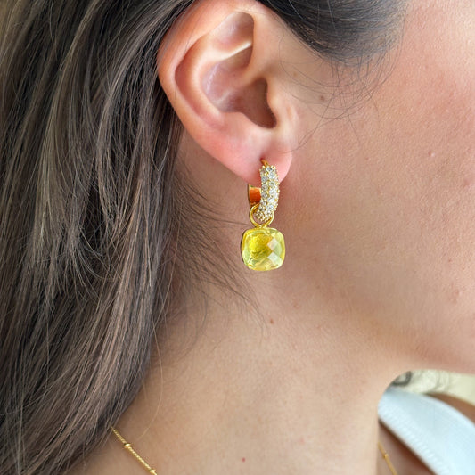 ARETES CON CRISTAL GEMSTONE CHAMPAGNE