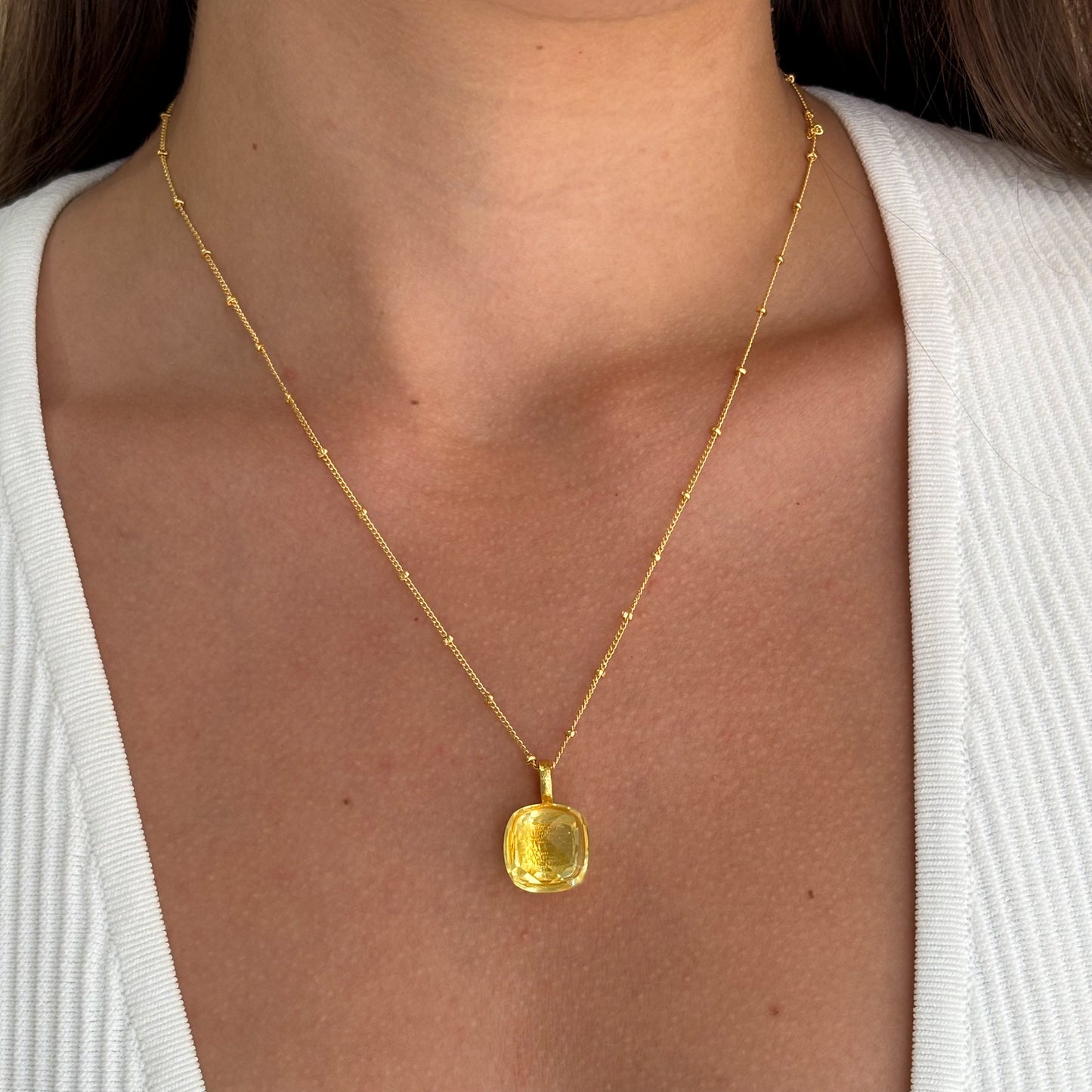 COLLAR GEMSTONE LEMON TOPAZ