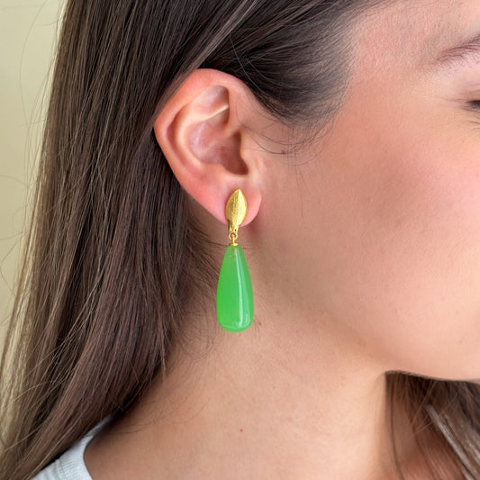 ARETES HEM SEA GREEN CHALCEDONY