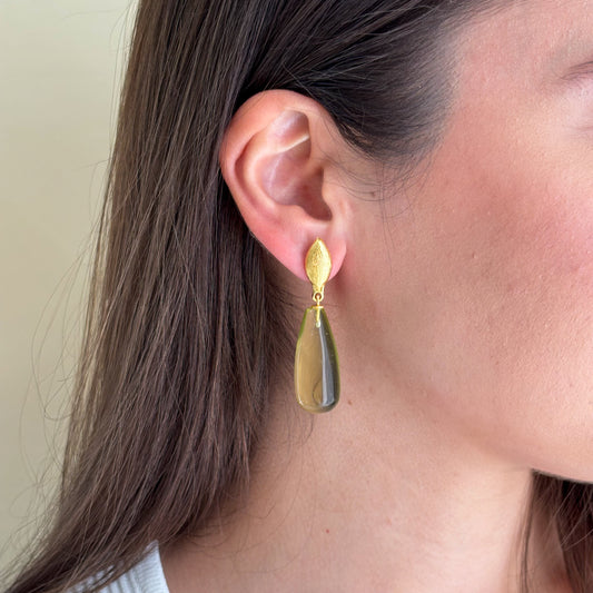 ARETES HEM LEMON QUARTZ