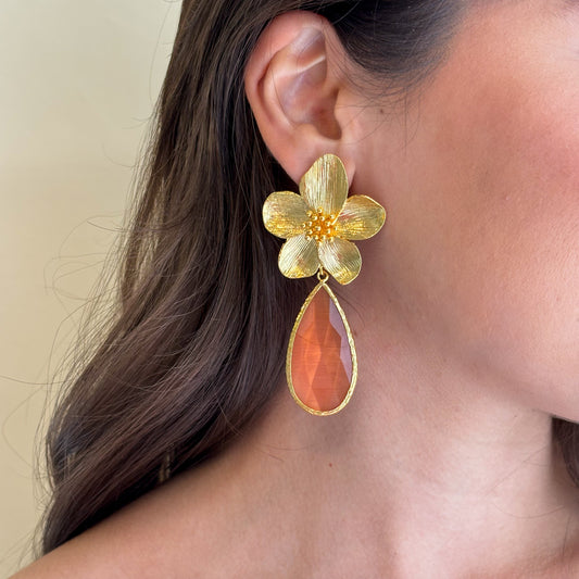 ARETES FLOWER -CORAL