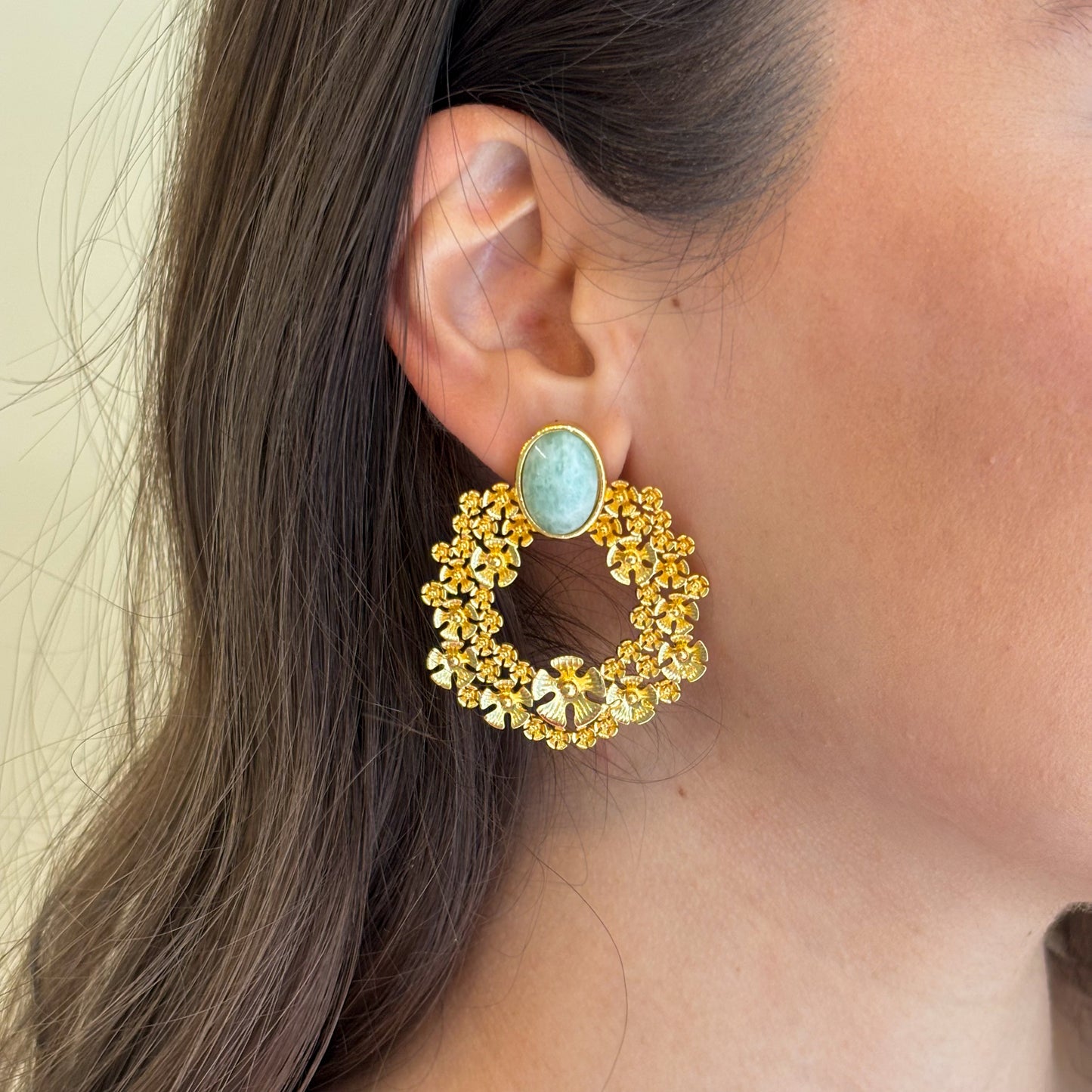 ARETES PRINCESS - CUARZO MENTA