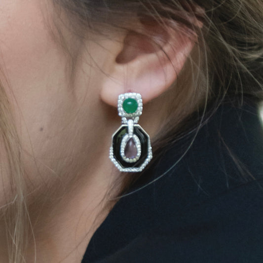 ARETES DURGAN NEGRO LAVANDA