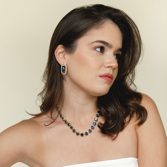 ARETES AURA CRISTAL AZUL