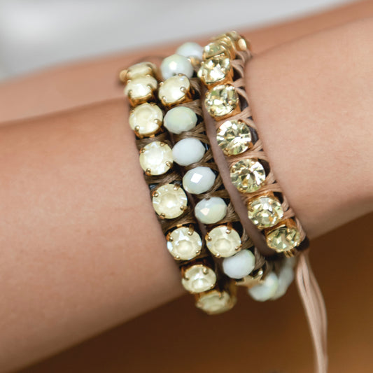 PULSERA FAVORITA PIEDRA BLANCA CON ESTRELLA CRISTAL AMARILLO