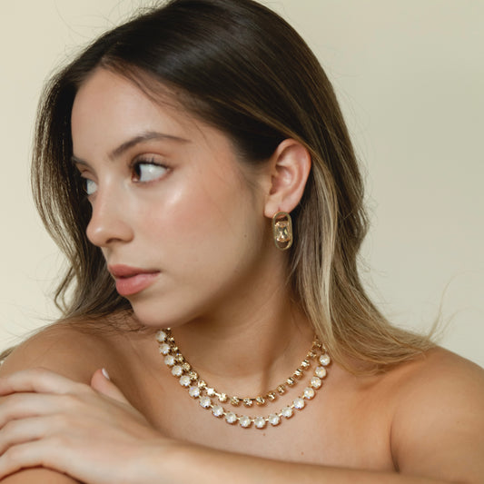 ARETES AURA CRISTAL DORADO