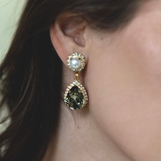 ARETES HEAVEN PERLA Y GRIS