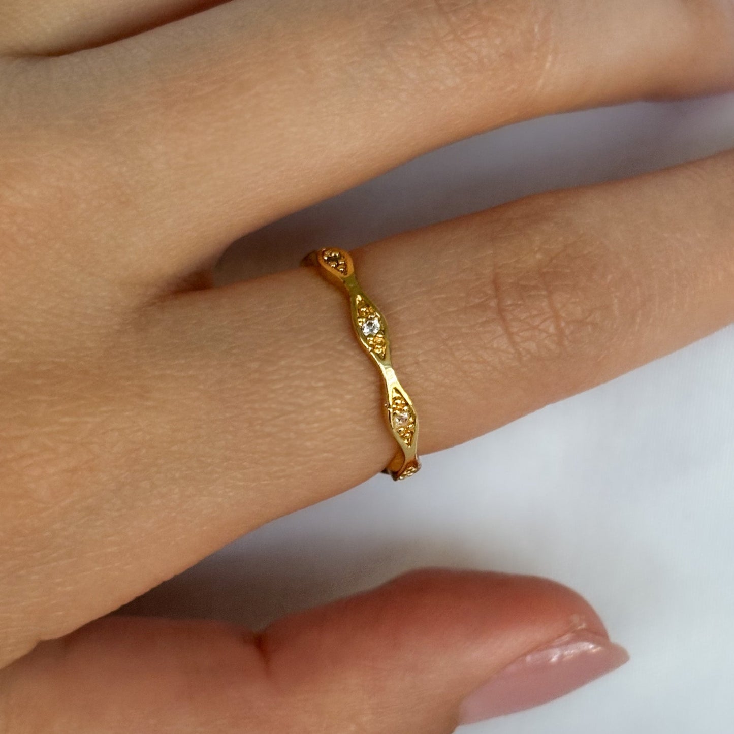 ANILLO SIETE CRISTALES CLEAR
