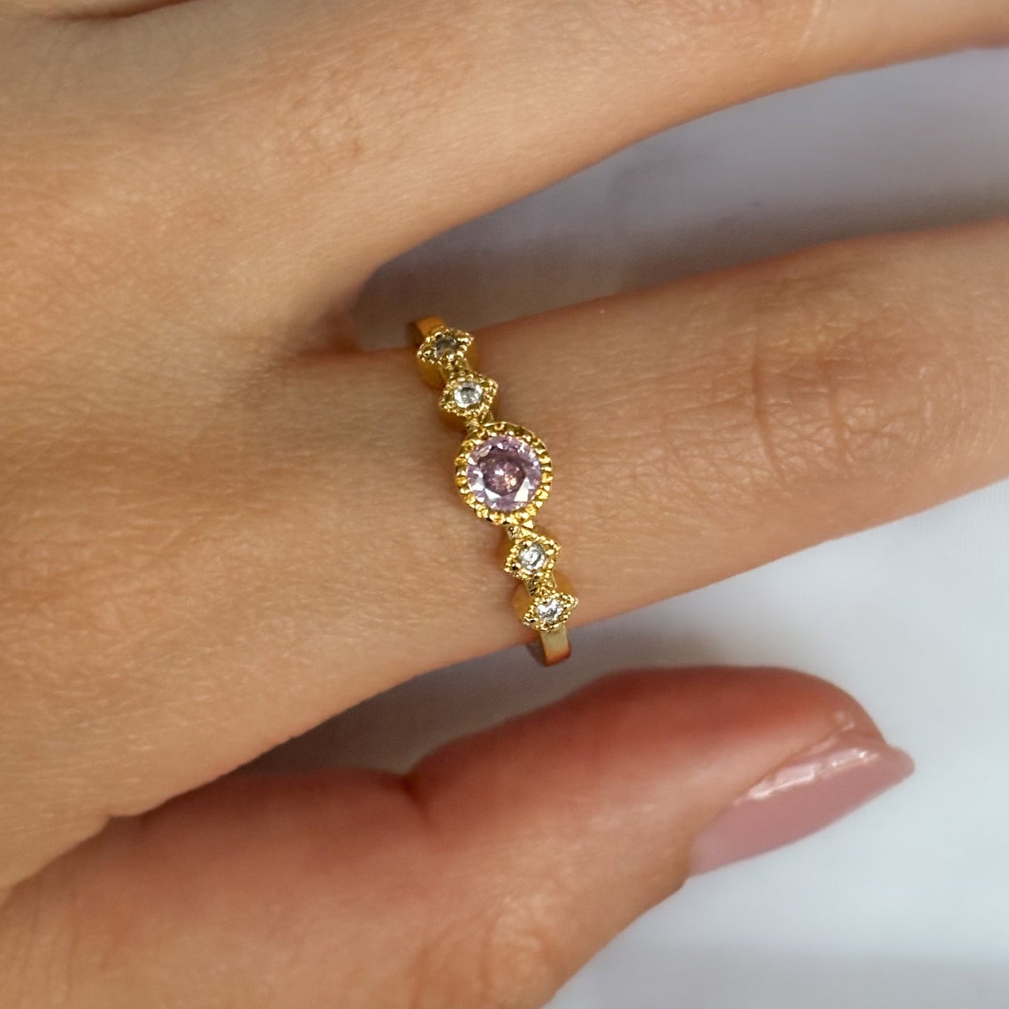 ANILLO CRISTAL ROSA