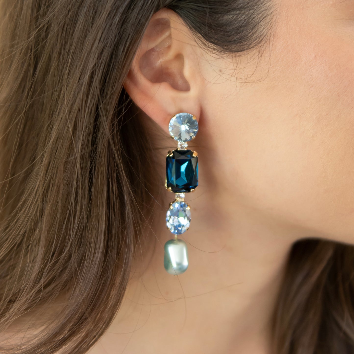 ARETES RAFAELA -AZUL