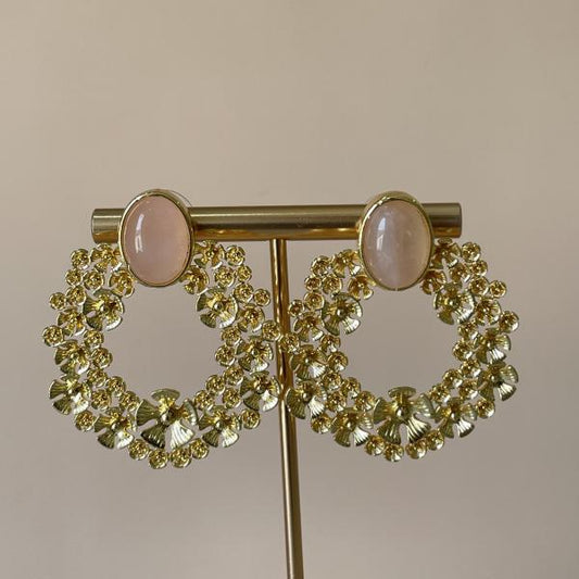 ARETES PRINCESS - CUARZO ROSA