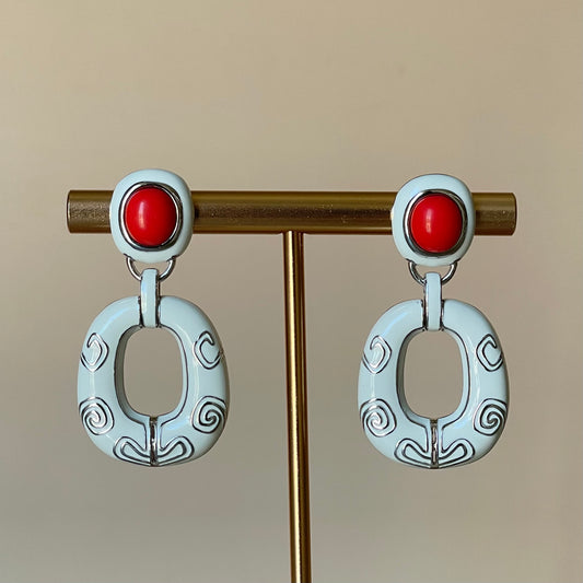 ARETES AMOUR -CORAL