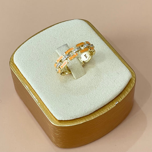 ANILLO ESLABONES -NARANJA