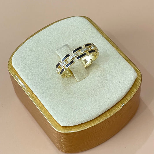 ANILLO ESLABON -NEGRO