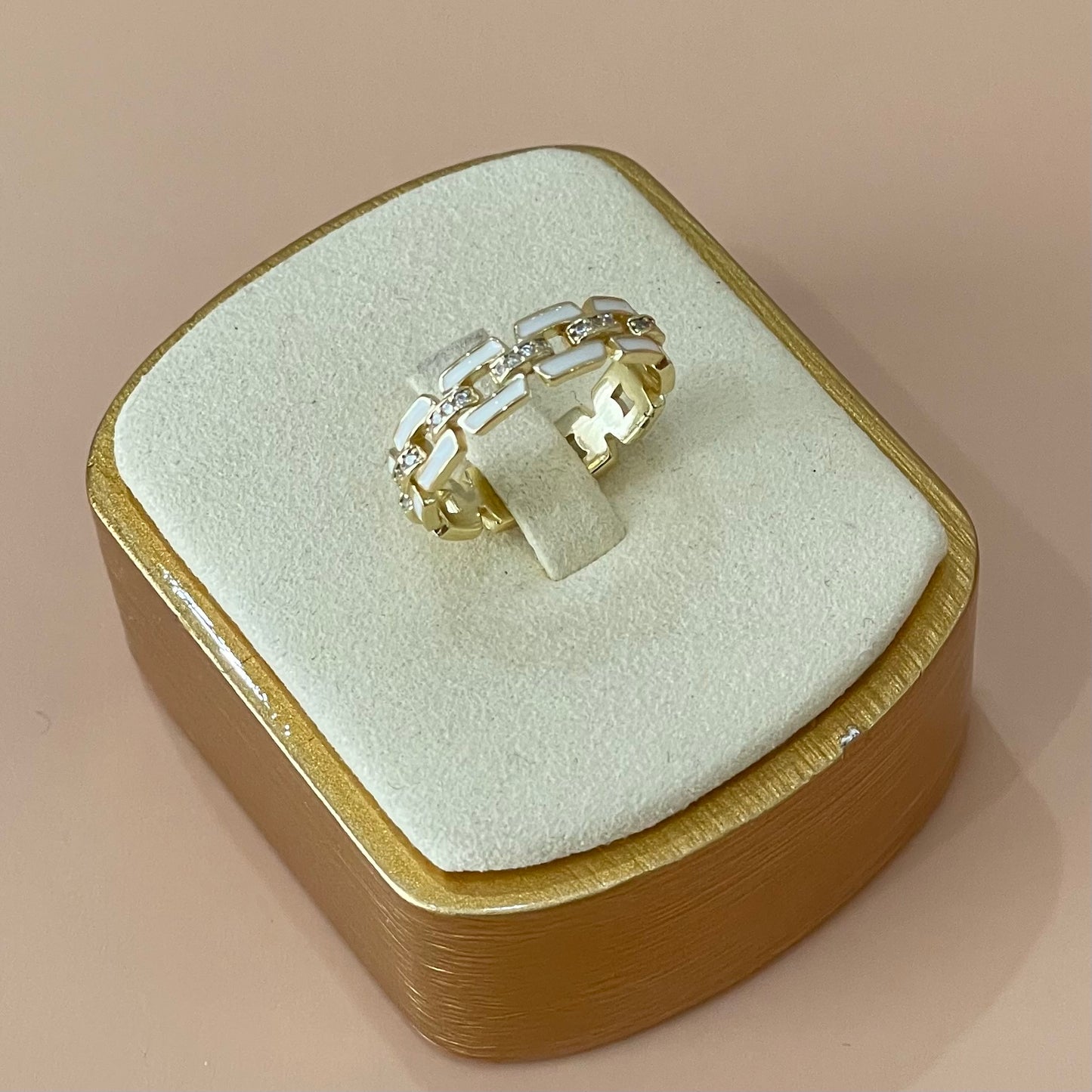 ANILLO ESLABONES -BLANCO