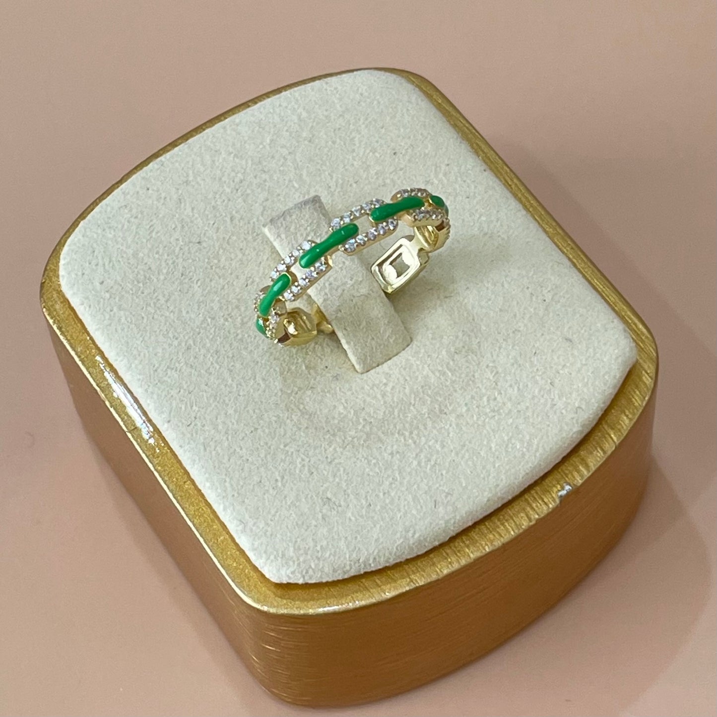 ANILLO ESLABONES -VERDE