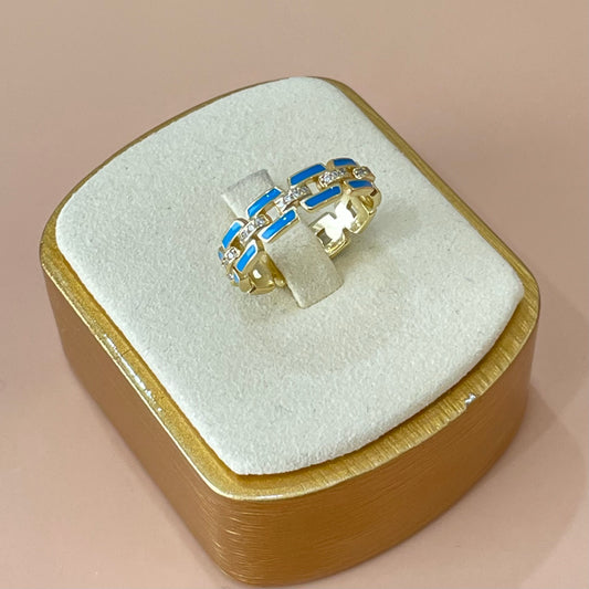 ANILLO ESLABONES -AZUL