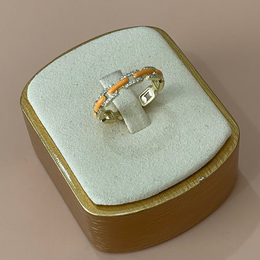 ANILLO ESLABONES -NARANJA
