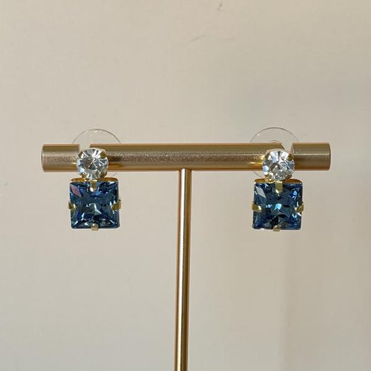 ARETES LOVER CRISTAL AZUL