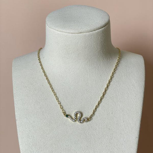COLLAR SNAKE OJITO VERDE