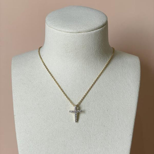 COLLAR DIJE DE CRUZ CON CRISTALES
