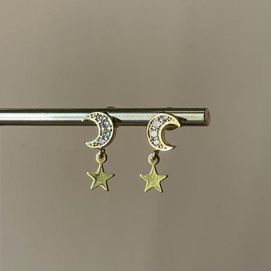 ARETES LUNA CON ESTRELLITA