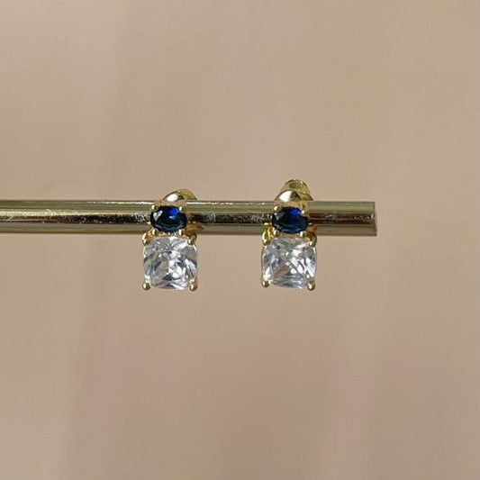ARETES CRISTAL CLEAR Y AZUL