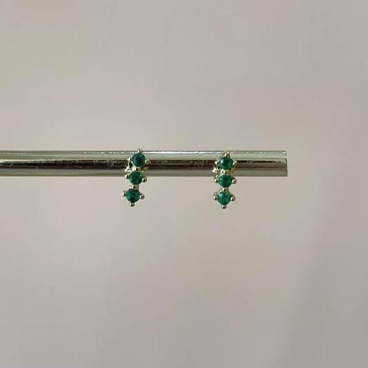 ARETES TRES CRISTALES VERDE