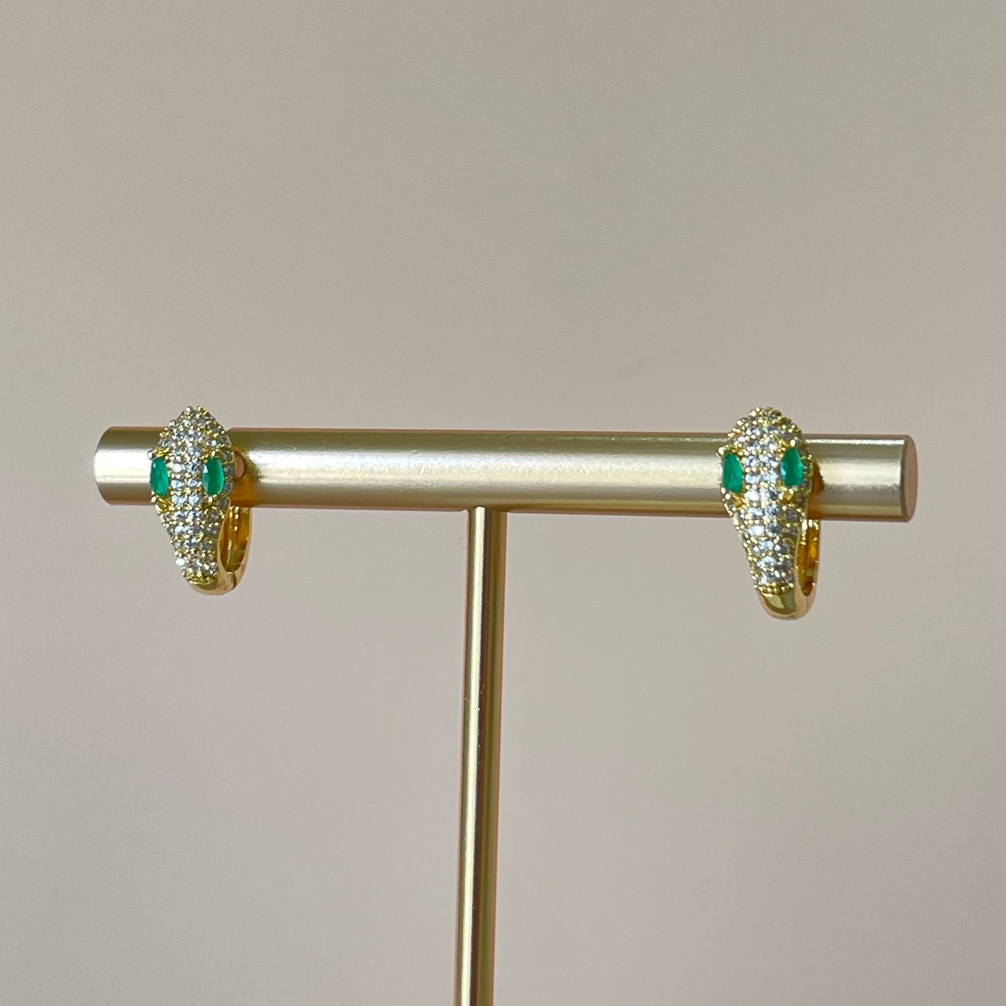 ARRACADAS SNAKE GOLD VERDE