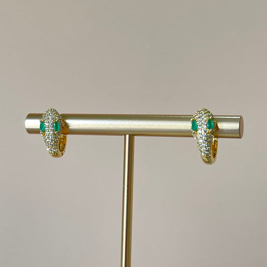 ARRACADAS SNAKE GOLD VERDE
