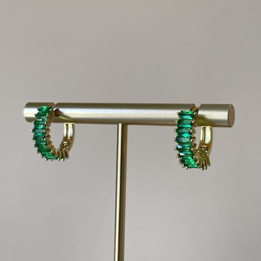 ARRACADAS CRISTAL BAGUETTE EMERALD