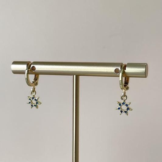 ARRACADAS ESTRELLA DAVID CRISTAL AZUL