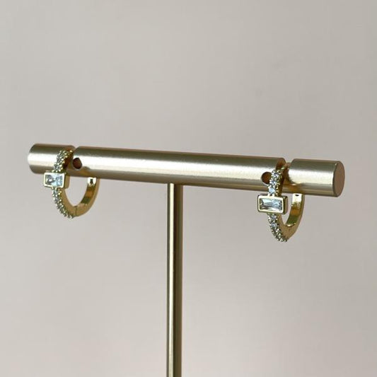 ARRACADAS CON CRISTAL BAGUETTE MINI