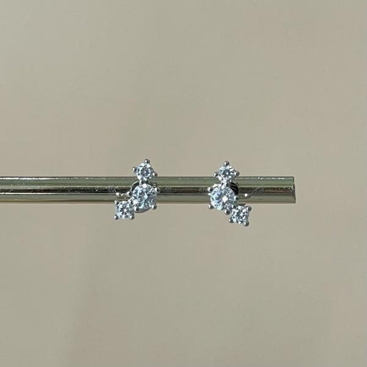 ARETES TRES CRISTALES SILVER